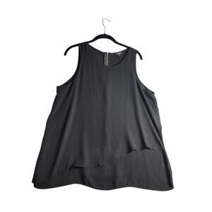 A.N.A. Top Sleeveless Blouse Back Zipper Black Summer Nightlife Lightweight